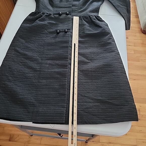 Vintage Bullocks Wilshire Wynshire Black Double Breasted Textured Dress Classic - Picture 15 of 16